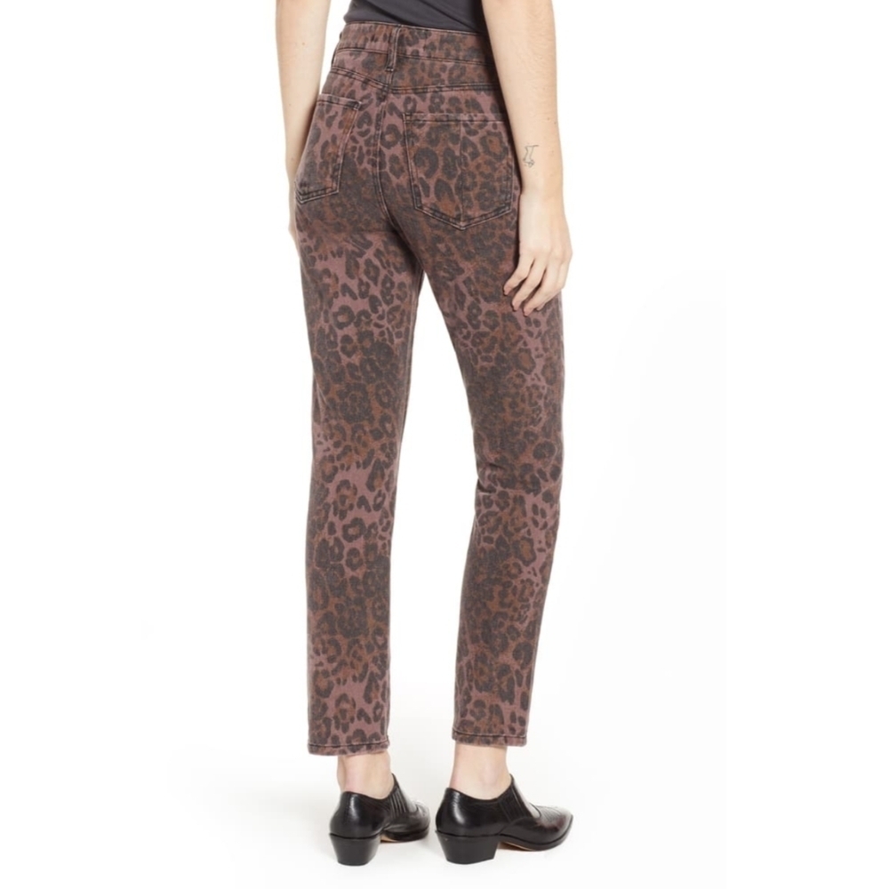 Prosperity Leopard Print Skinny Jeans Five Pocket Non Stretch Brown Black 29 NWT